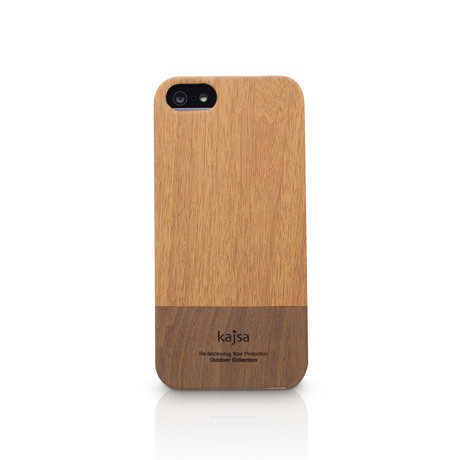 Outdoor Collection Wooden PU iPhone 5/5s Back Case (Brown)