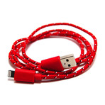 Bungee Cord USB Cable // British Red (8-Pin: iPhone 5, iPad 4, iPad Mini)