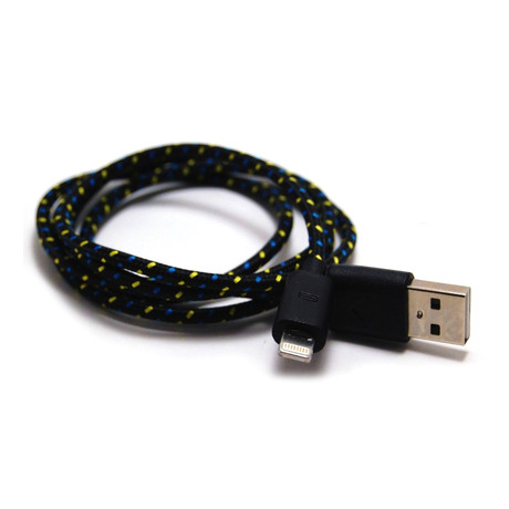 Bungee Cord USB Cable // Jet Black (8-Pin: iPhone 5, iPad 4, iPad Mini)