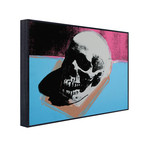 Skull, 1976 // White On Blue And Pink (8.5"L x 10.5"H x 2"D)