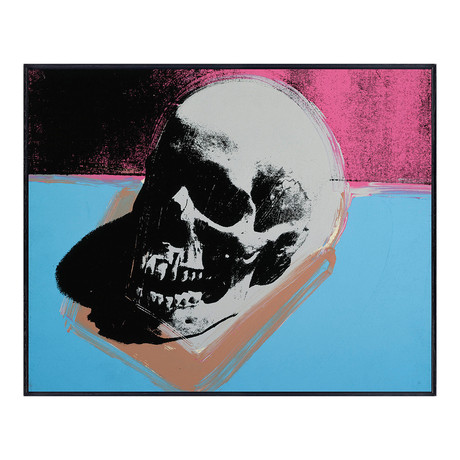 Skull, 1976 // White On Blue And Pink (8.5"L x 10.5"H x 2"D)