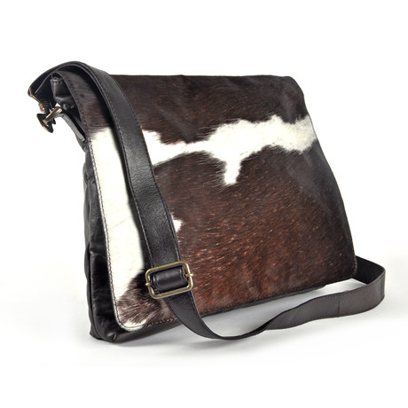 Cowhide Leather Messenger Bag // Elias  