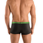 2 Pack Cotton Stretch Solid & Repeat Stripe Brazilian Trunks // Green (L)