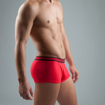 2 Pack Cotton Stretch Solid Brazilian Trunk // Red (L)