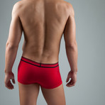 2 Pack Cotton Stretch Solid Brazilian Trunk // Red (L)