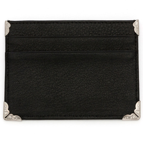 Embellished Slim Leather Wallet (White Brass)