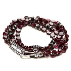 Midgard Serpent Beaded Wrap // Garnet