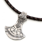 Berserker Axe Blade Necklace (17" Braided Cord)