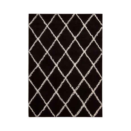 Joseph Abboud Monterey Lattice Rug // Black & White (3' 6" x 5' 6")