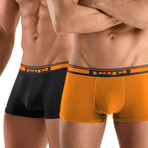 2 Pack Cotton Stretch Solid Brazilian Trunk // Orange (L)