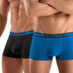 2 Pack Cotton Stretch Solid Brazilian Trunk // Blue (L)