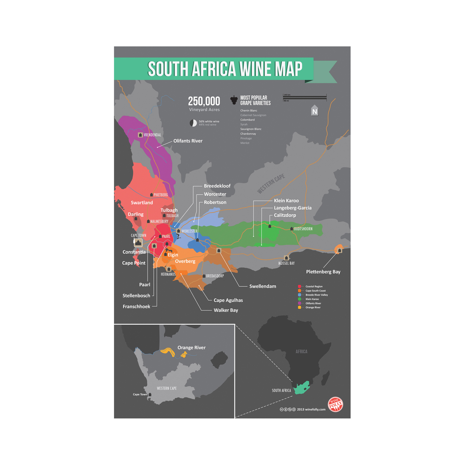 South Africa Map Wine Folly Touch Of Modern