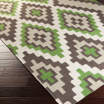 Alameda // Apple Green, Chocolate, Ash Gray (2' x 3')