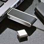 Slim 500GB External + USB 32GB Flash Drive // Leather Black
