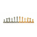 Chess Set // Metal + Briar Wood // Gold and Silver
