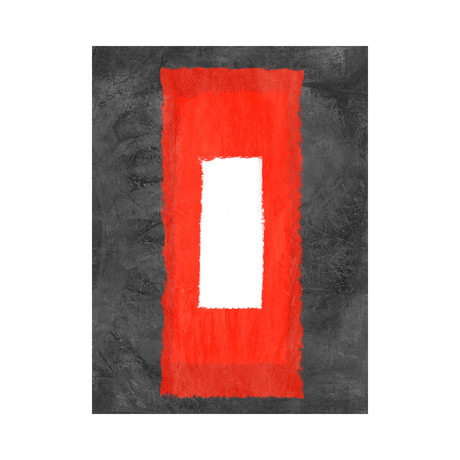 Grey And Red Abstract 4 (15"L x 20"H)
