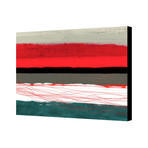 Abstract Stripe Theme Red Grey And White (15"L x 20"H)