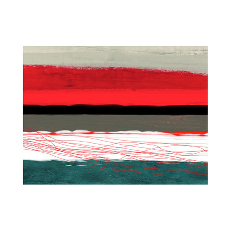 Abstract Stripe Theme Red Grey And White (15"L x 20"H)