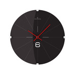 Domed Glass Wall Clock // Fine Lines Black