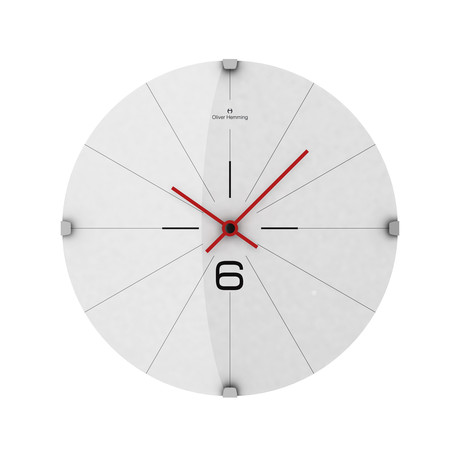 Domed Glass Wall Clock // Fine Lines White