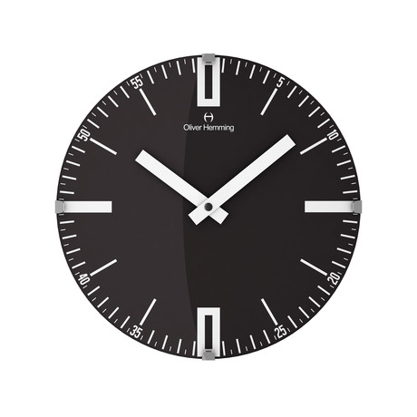 12" Domed Glass Wall Clock // Incremental Black // W300DG45B