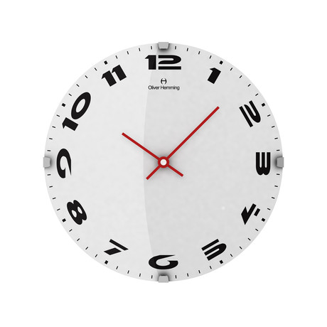 Domed Glass Wall Clock // Future in White