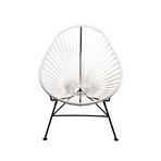 Acapulco Modern Steel Lounge Chair // Black Frame - White Shell