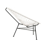 Acapulco Modern Steel Lounge Chair // Black Frame - White Shell