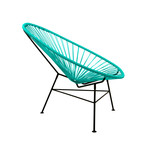 Acapulco Modern Steel Lounge Chair // Black Frame - Turquoise Shell