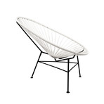 Acapulco Modern Steel Lounge Chair // Black Frame - White Shell