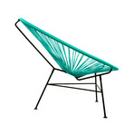 Acapulco Modern Steel Lounge Chair // Black Frame - Turquoise Shell