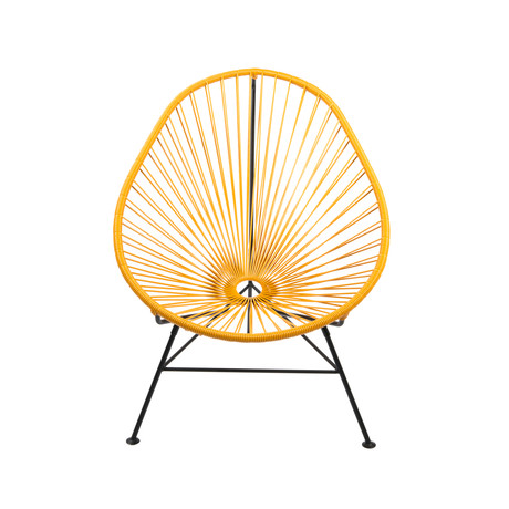 Acapulco Steel Lounge Chair //  Black Frame, Mustard Shell