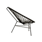 Acapulco Modern Steel Lounge Chair // Black Frame - Black Shell