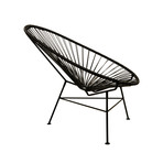 Acapulco Modern Steel Lounge Chair // Black Frame - Black Shell