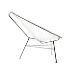 Acapulco Modern Steel Lounge Chair // Chrome Frame - Translucent Shell