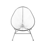 Acapulco Modern Steel Lounge Chair // Chrome Frame - Translucent Shell