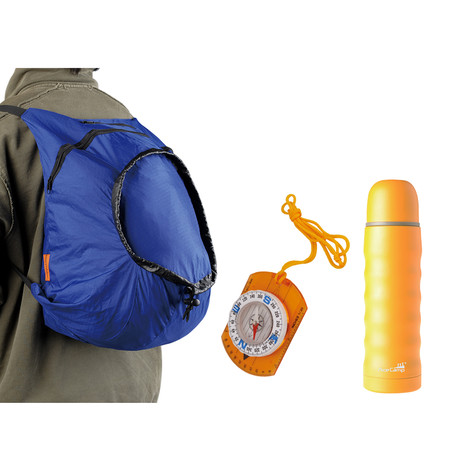 Stainless Vacuum Bottle & Easy Rucksack & Map Compass