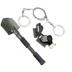 Folding Shovel w/ Pick, Military Compass, & Pocket Wire Saw