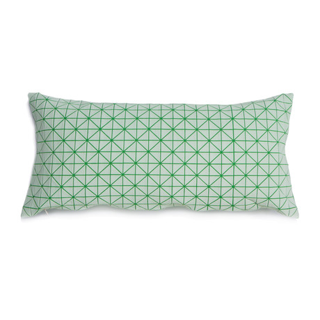 Geo Origami Pillow Cover // Green (24''L x 12''H)