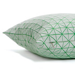 Geo Origami Pillow Cover // Green (24''L x 12''H)