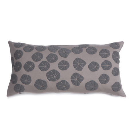 Flower Pillow Cover // Grey (24''L x 12''H)