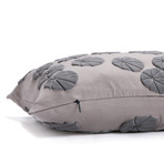 Flower Pillow Cover // Grey (24''L x 12''H)