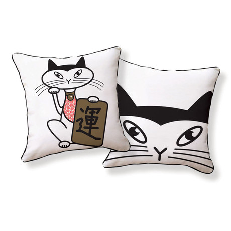 Japanese Lucky Cat Pillow