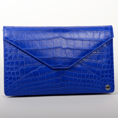 Adysen Envelope Clutch // Blue Alligator