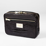 Small Toiletry Case // Espresso Alligator