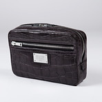 Small Toiletry Case // Graphite Alligator