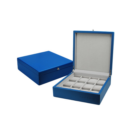 Leatherette 12-Slot Collector's Watch Box // Blue (Blue)
