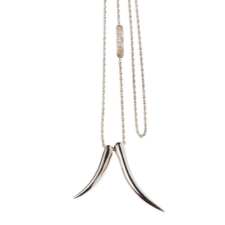 Long Horn Necklace // Silver