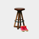 X Bar Stool in Tobacco Leather