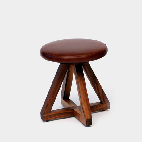 X Stool in Tobacco Leather